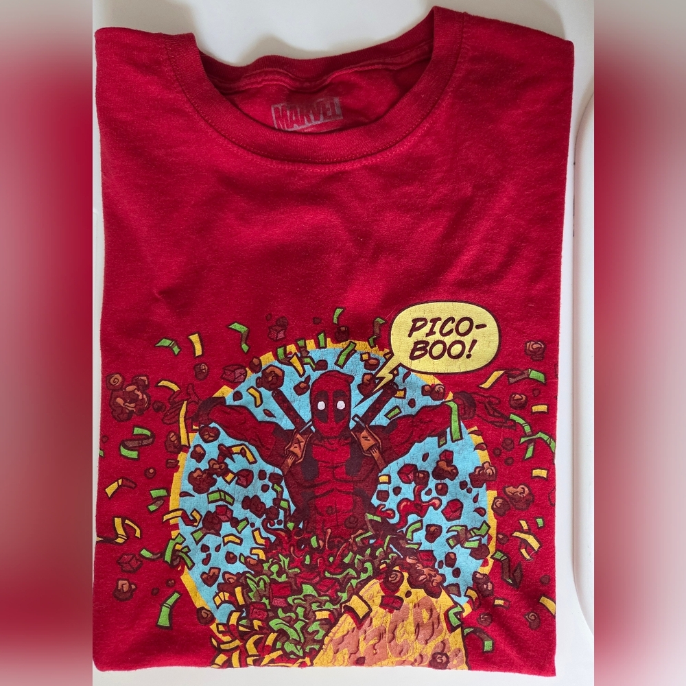 Marvel X Dead Pool Shirt Mens Short Sleeve "Taco Surprise" Graphic Logo Sz 2XL - Picture 5 of 9